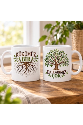 Kök Ve Dal 2'li Kupa Seti - Model 349 Çok Renkli