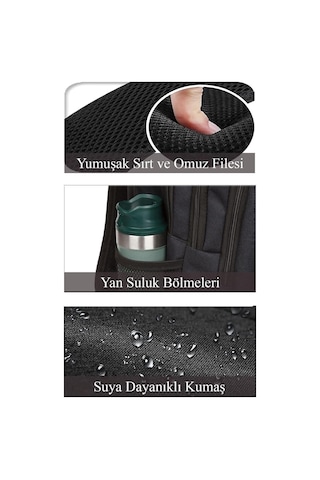 Xmlbayiciniz Çok Gözlü Çok Bölmeli Terletmeyen Ortopedik Sırt Destekli Lise Ortaokul İlkokul Büyük Okul Çantası Çok Renkli
