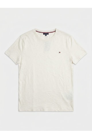 Tommy Hilfiger Crew Neck Slub Tee Erkek Beyaz T-shirt - Um0um03527