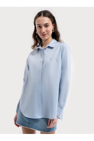 Loose Fit Kadın Gömlek U.kol Lacivert