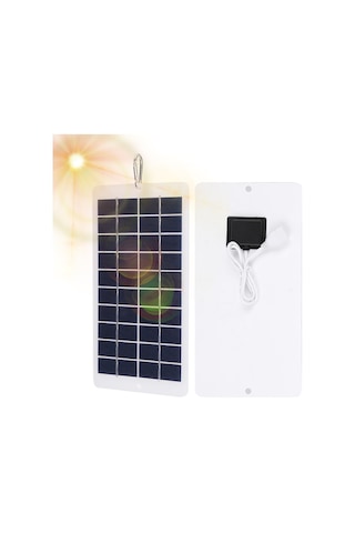 Reedark Beyaz Ip65 Su Geçirmez 4.5w 5v Usb Çıkışlı Polikristal Güneş Paneli - Dış Mekan Telefon Powerbank Şarj Cihazı, Eva Lamine, Dağcı Kanca İle