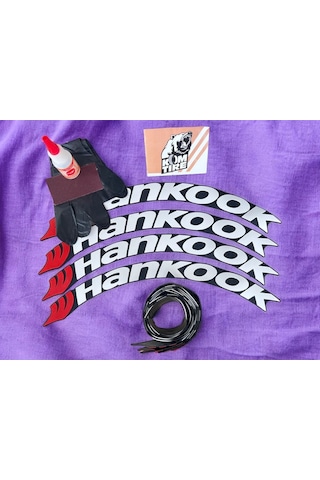Hankook Motorsiklet Ve Otomobil Araç Lastik Yazısı 2.5 Cm 8 Adet Yapıştırıcı Arma Sticker