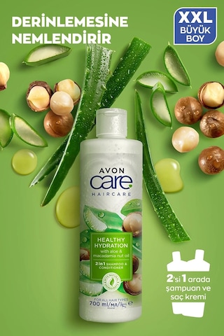 Avon Care Avakado +  Aloe Vera + Kayısı Özü İçeren Şampuan ve Saç Kremi 3 x 700 ML