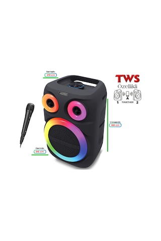 Kln200 25w 8 İnç Mikrofonlu Rgb Bluetooth Hoparlör