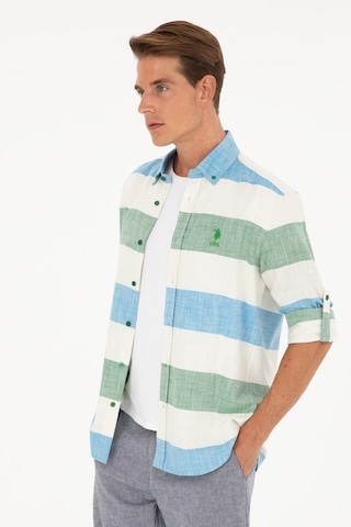 U.s. Polo Assn. Erkek Yeşil Gömlek Desenli 50283348-vr054 Yeşil