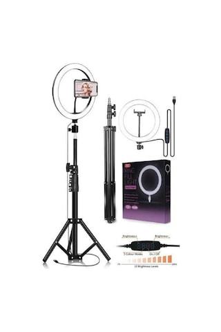Ring Fill Light Led Işıklı Tripod 10 Inç Halka Youtuber Tiktok Makyaj Işığı Ayaklı Tripot