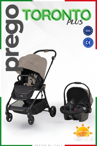 Prego Toronto Plus 2232 Çift Yönlü Katlanabilen Travel Sistem Bebek Arabası 22 Kg Taşıma Kapasitesi Kahve