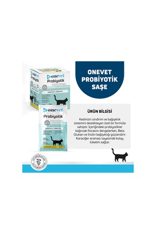 Onevet Probiyotik Şase Kediler Için Sindirmeye Yardımcı Takviye Vitamini 30 Adet 1 Gr