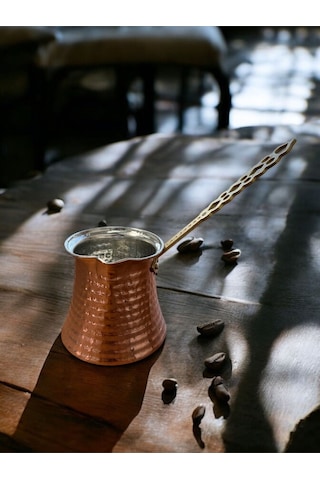 Bakır Çekiç Dövme Küçük Boy Cezve