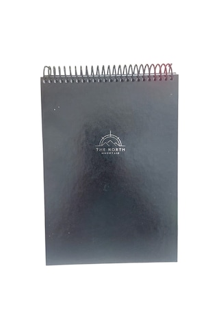 The North Üstten Spralli Sert Kapak Cilt Bezi 120 Yaprak Çizgili Defter Siyah