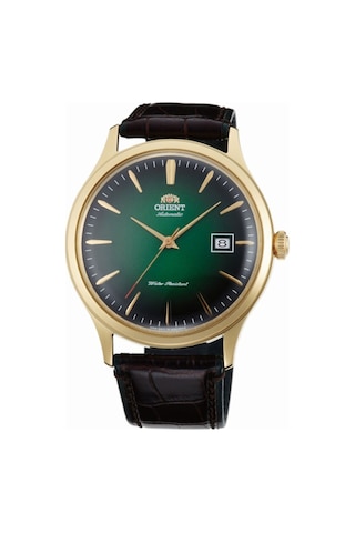Orıent Tac08002f0 Kurmalı Otomatik Deri Kahverengi Yeşil Kadran Kristal Mineral 42 Mm Erkek Kol Saat Metalik