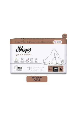 Sleepy Petcare Bakım Seti ( Pet Bakım Örtüsü 30'lu + 60 Yaprak Islak Havlu + Şampuan 500 ML)