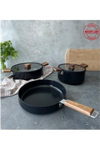 Neoflam 0128 D-neobn5s Bıen Alumınyum Dokum Tencere Setı 5 Prc Sıyah