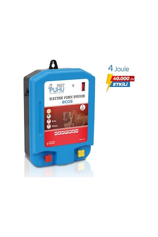 Puhu Ecos Eko Güneş Enerjili Elektrikli Çit Cihazı 4 Joule 40w Panel + 12v/24ah Jel Akü