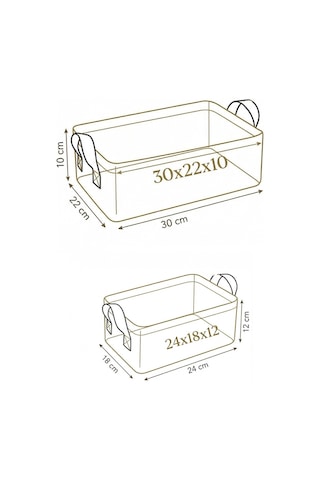 Beyaz Banyo Düzenleyici Sepet Dekoratif Çok Amaçlı Organizer Kutu 30x22x10