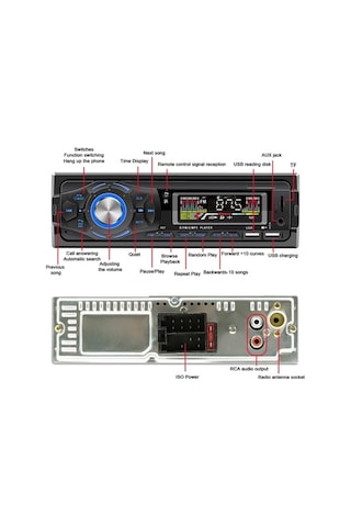 Novahub Araç İçi Mp3 Çalar Radyo, Bt Ve Çift Usb, Otomatik Ses Asistanı, Fm Radyo Alıcı