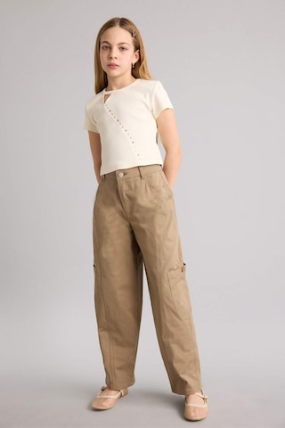 Defacto Baggy Fıt Gabardin Pantolon Kız Çocuk H1949a826smkh436 Haki-kh436