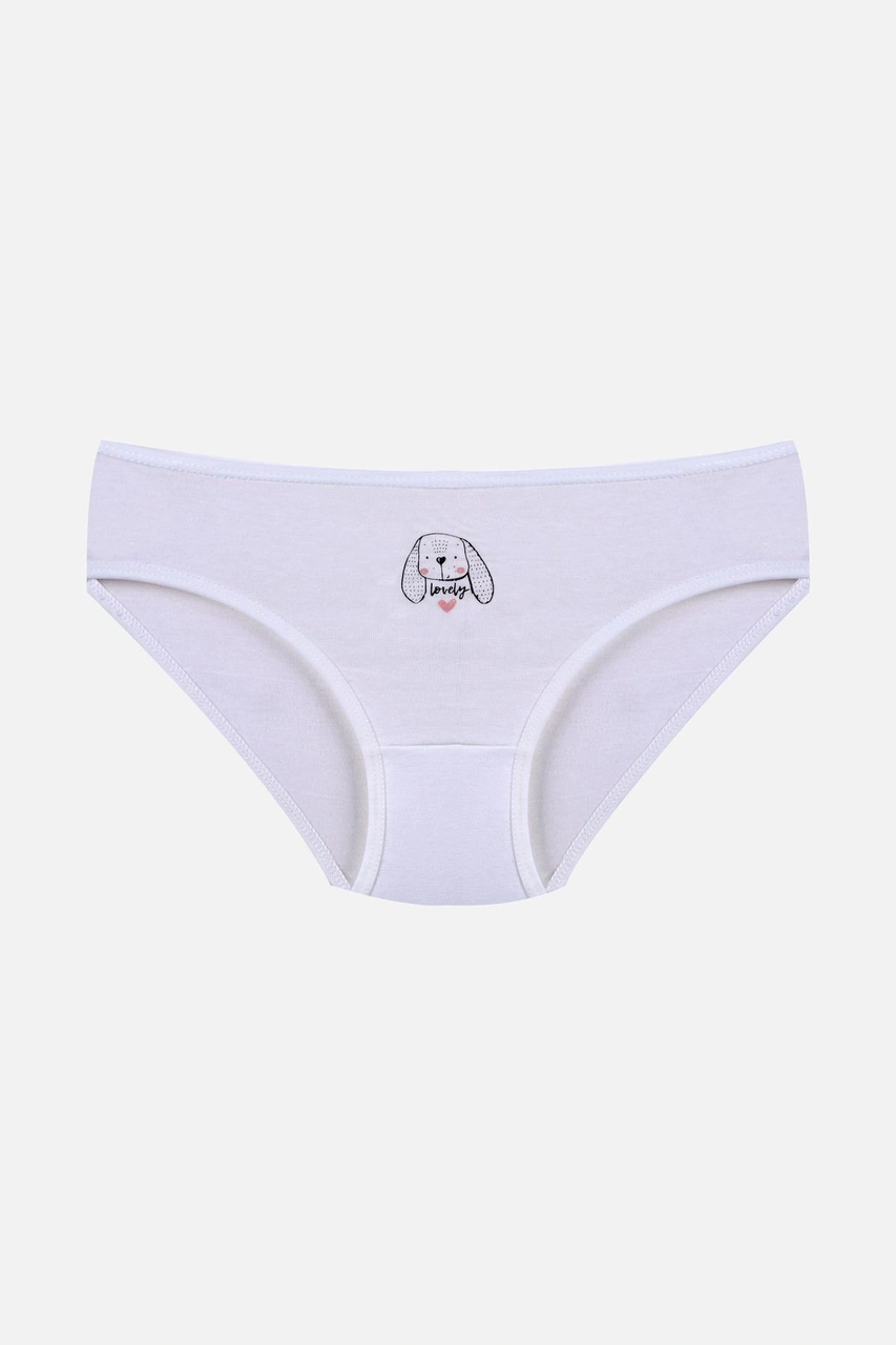 Kız Çocuk 3'lü Penguen Desenli Slip 1050 Beyaz - Pembe