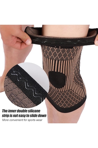 Jialan Spor Ve Artrit Ağrısı Ve Desteği İçin Bakır Dizlik - Spor Kahverengi