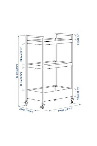 Nıssafors Banyo Düzenleyici, Banyo Servis Arabası, Bej, 50,5x30x83 Cm Bej