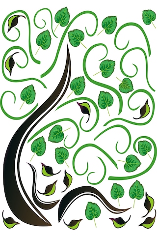 Duvar Çıkartma Stıcker Dekoratif Duvar Kağıdı Ağaçlı Pvc 70x50x0,5cm
