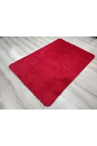 Yamalıhome Tavşan Tüyü Kırmızı Peluş Post Halı 160 x 230 Cm