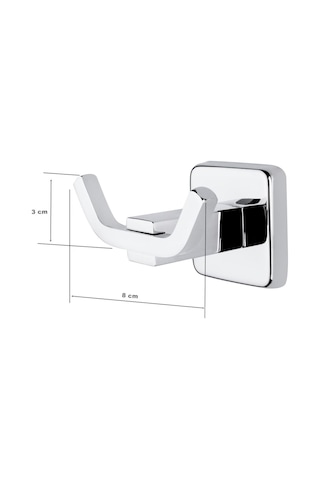 Tema Lüx Kare Plus 2 Li Askı Banyo Havlu Askısı Bornozluk Krom