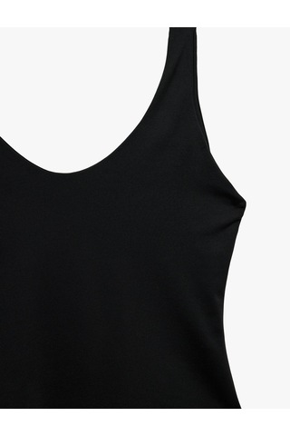 Koton Slim Fit U Yaka Kalın Askılı Bodysuit Siyah 6sak10265ek
