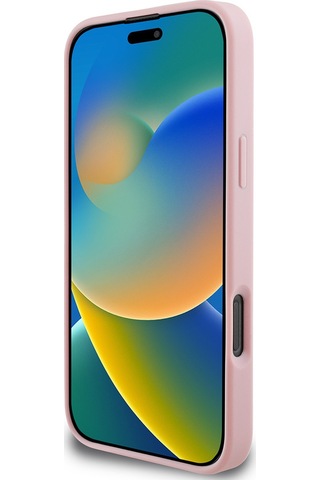 Apple Uyumlu iPhone 16 Pro Kılıf Guess Lisanslı 4g Büyük Metal Logolu Glitter Kapak Pembe