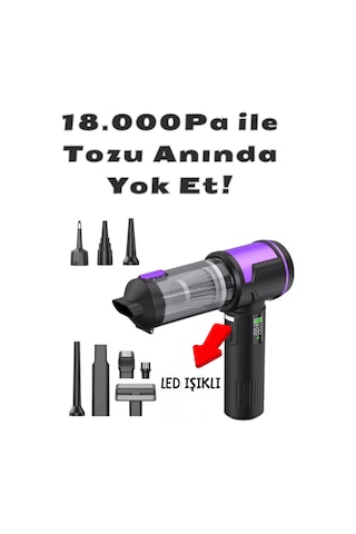 18000pa Kablosuz Mini Elektrikli Süpürge Araç Ev İçin Taşınabilir