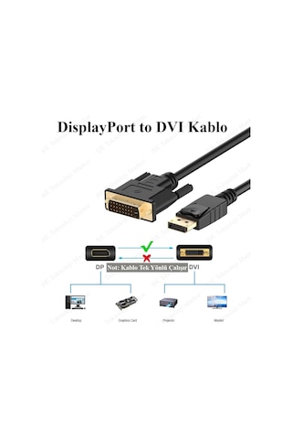 Yüksek Kalite Displayport To Dvi 24+1 Kablo - 1.8 Metre