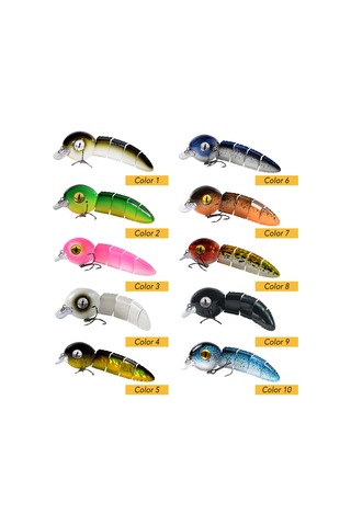 Yuntech01 5 Bölümlü Canlı Yüzme Davranışı Sağlayan, Keskin Üçlu İğneli Abs Malzeme Balık Yemi - 15.2cm, 40g