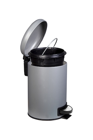 Siliwax Elit Gri Çöp Kovası 3 L Yavaş Kapanır Gri