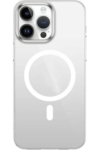 Apple Uyumlu iPhone 15 Pro Max Kılıf Zore Wireless Şarj Özellikli Şeffaf G-glass Kapak