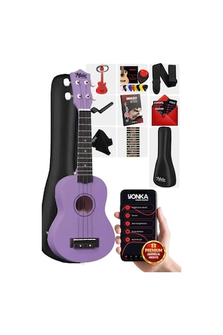 Midex Ukx-901prp Mor Soprano Ukulele Askı Çanta Metod Pena