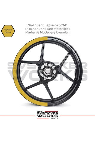 Motosiklet Jant Şeridi Jant Sticker Yarım Kaplama Daire 17-18 İnch Jant Motor Uyumlu Altın