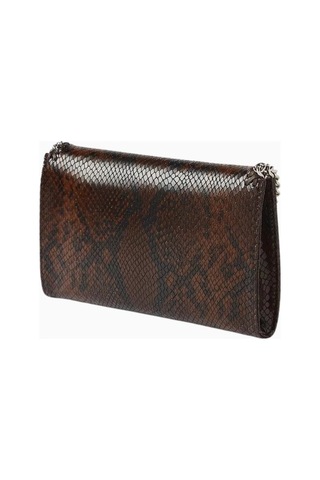 Stella Mccartney Mini Falabella Yılan Desenli Vegan Deri Lüks, Omuz Ve Crossbody Çanta Omuz Çantası Kahverengi