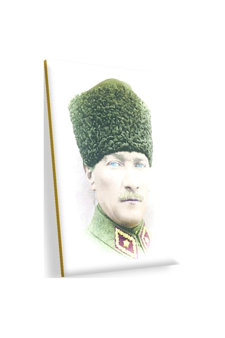 Cakasepetim Kalpaklı Atatürk Portresi Renkli Görsel Ahşap Mdf Tablo