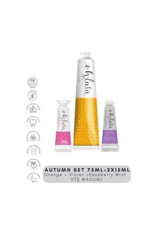Ohlala Orange Mint 75 Ml + Violet Mint 15 Ml + Raspberry Mint 15 Ml Autumn Set Diş Macunu