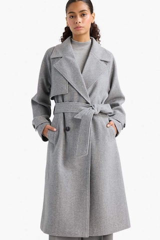 Defacto Regular Fit Düğmeli Kaşe Uzun Kaban F1213ax25wngr476 Gri-gr476