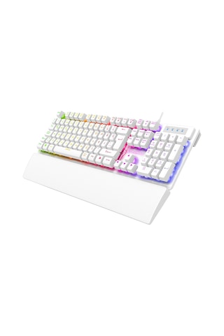 Rampage Kb-rx77 Runner Beyaz Usb Rainbow Aydınlatmalı Q Bilek Destekli Gaming Klavye