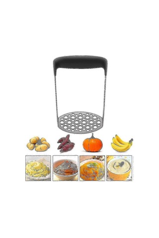 Ergonomik Saplı Patates Ezici - Mutfak İçin Paslanmaz Çelik Gıda Presi