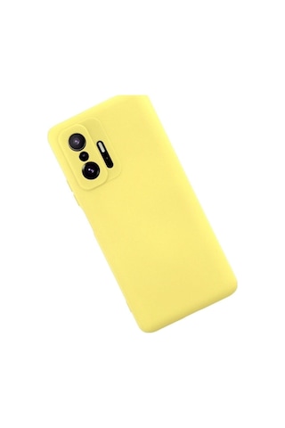 Xiaomi Mi 11t Pro Ile Uyumlu Kılıf Nano Içi Kadife Sarı Renk Kamera Korumalı Silikon Kapak Col169830-sarı