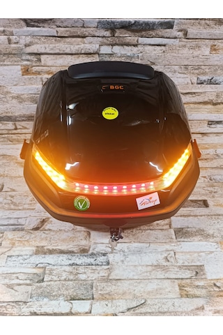 Motosiklet Arka Çanta 33 Lt Siyah Sinyal Ve Stop Işıklı