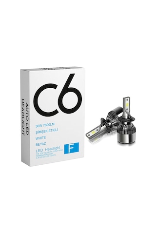 C6 Led Zenon 36W 7600Lm 6500K Led Işık H1-H3-H4-H7-H11-H27-9005-6 504064343