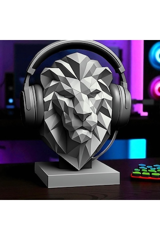 Aslan Kulaklık Standı 3D Baskı Oyuncu Aksesuarı Masa Dekoru Aslan Kulaklık Standı 3D Baskı Oyuncu Aksesuarı Masa Dekoru