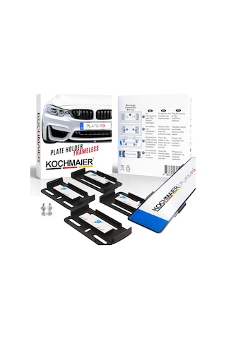 Kochmaier Plate-fix Çerçevesiz Takmatik Araç Plakalık Seti - Yeni Nesil Görünmez Plaka Altlığı, Gizli Plaka Sab