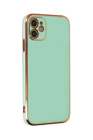 Apple Uyumlu iPhone 11 Kılıf Luxury Seri Kamera Korumalı Silikon Kapak Açık Yeşil