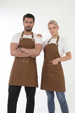 Hawk Era Önlük Şef Garson Restaurant Kafe Aşçı Mutfak Barista Kuaför Deri İş Önlüğü İki Cepli Siyah