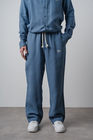 Respire Erkek R Nakışlı Müslin Baggy Pantolon Açık Mavi